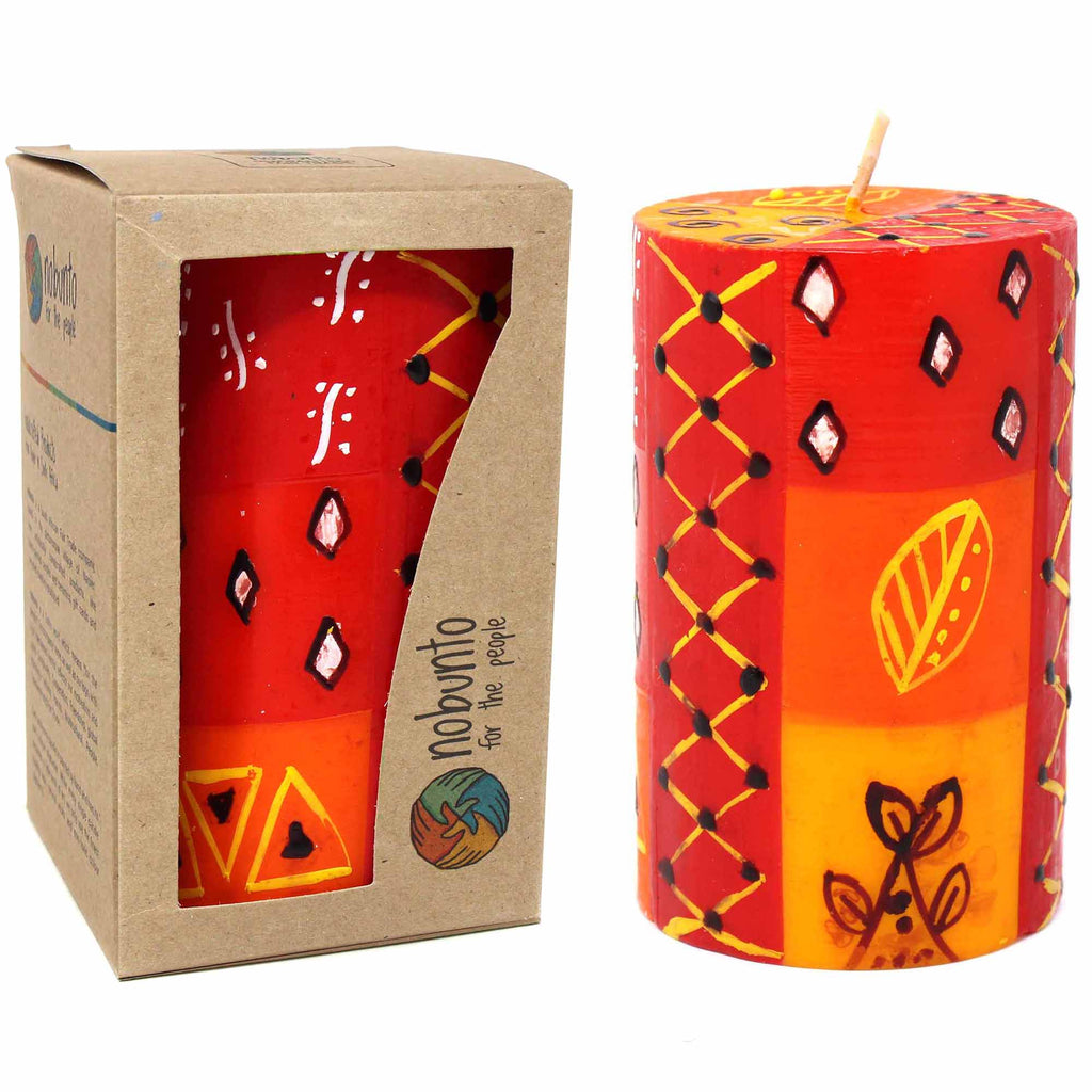 Single Boxed Hand-Painted Pillar Candle - Zahabu Design - Nobunto - TheHomeToGo