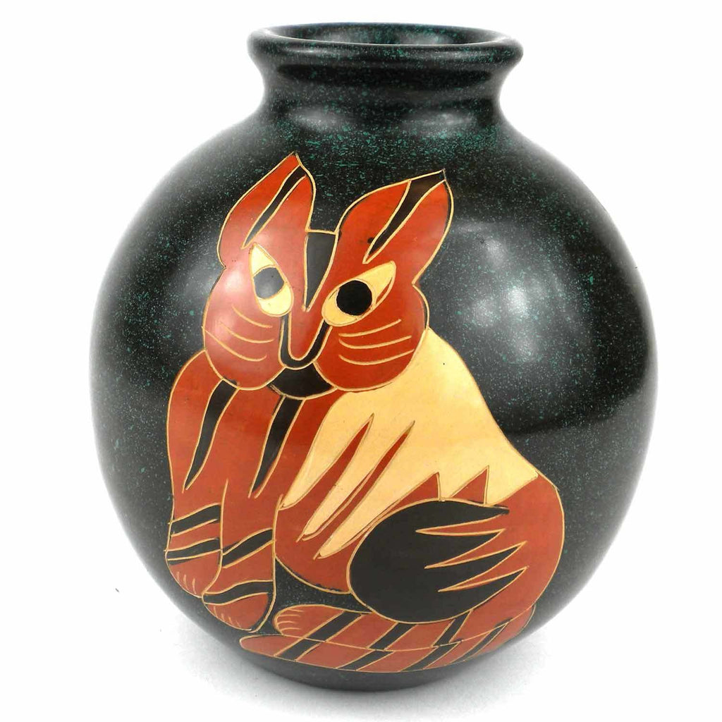 6 inch Tall Sitting Cat Vase - Esperanza en Accion - TheHomeToGo