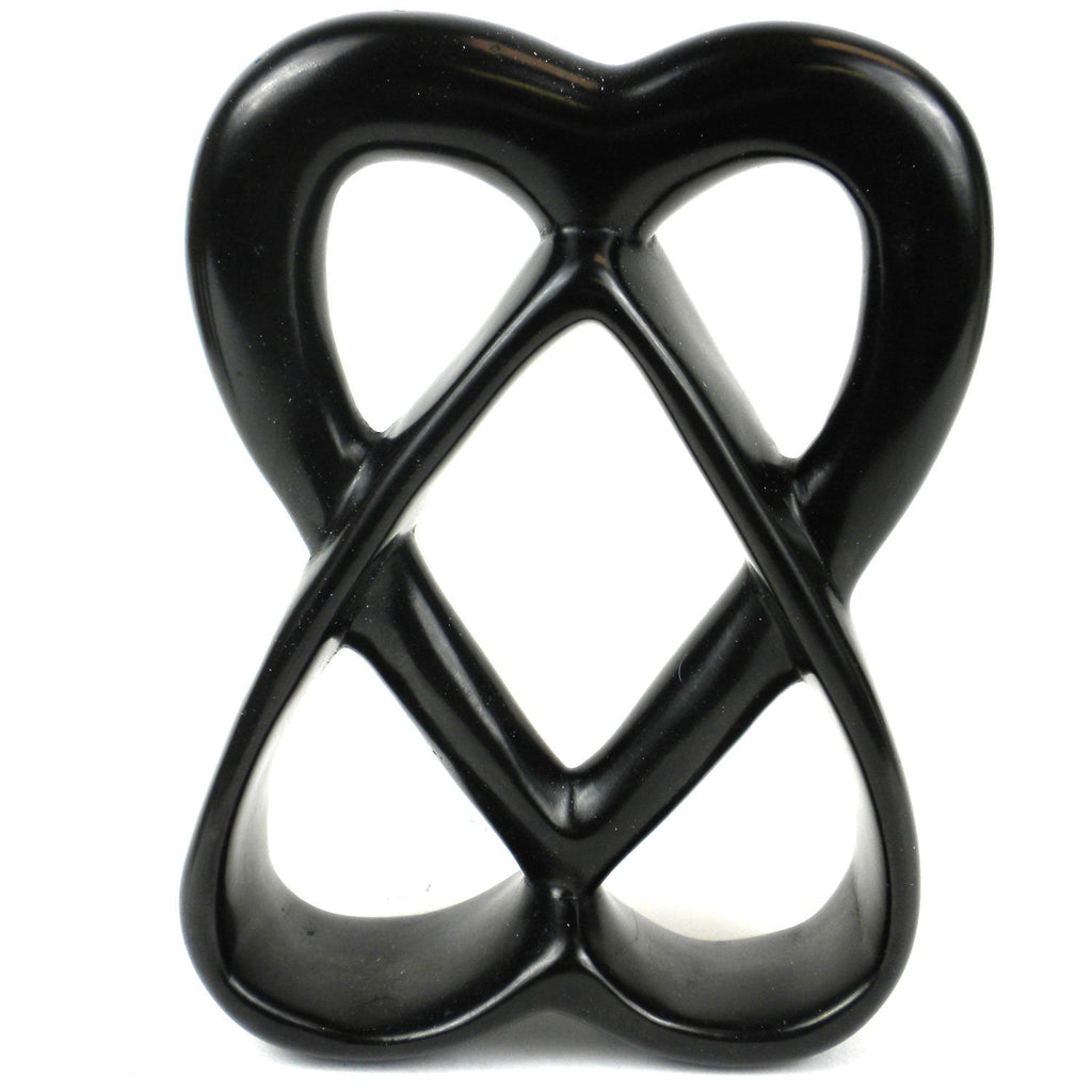 Double Heart 6 inch Black - TheHomeToGo