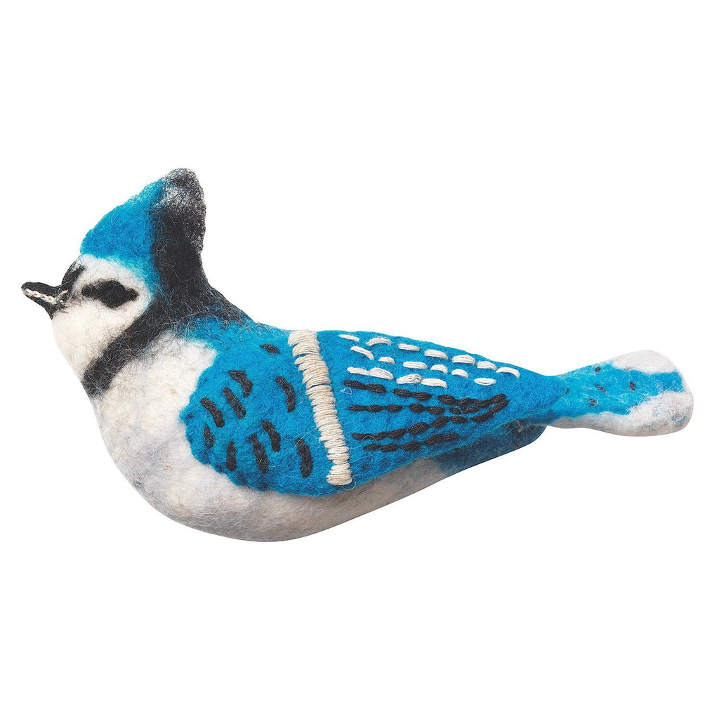 Felt Bird Garden Ornament - Blue Jay - Wild Woolies (G) - TheHomeToGo