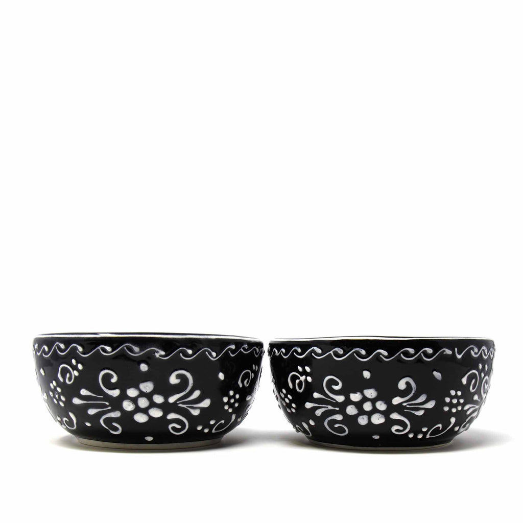 Encantada Handmade Pottery 5.5" Set of 2 Bowls, Ink - TheHomeToGo