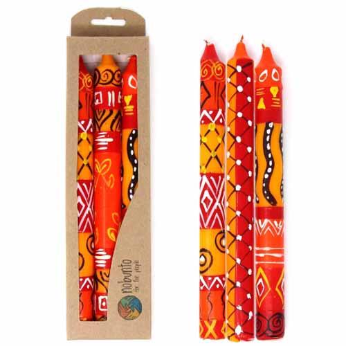 Set of Three Boxed Tall Hand-Painted Candles - Zahabu Design - Nobunto - TheHomeToGo