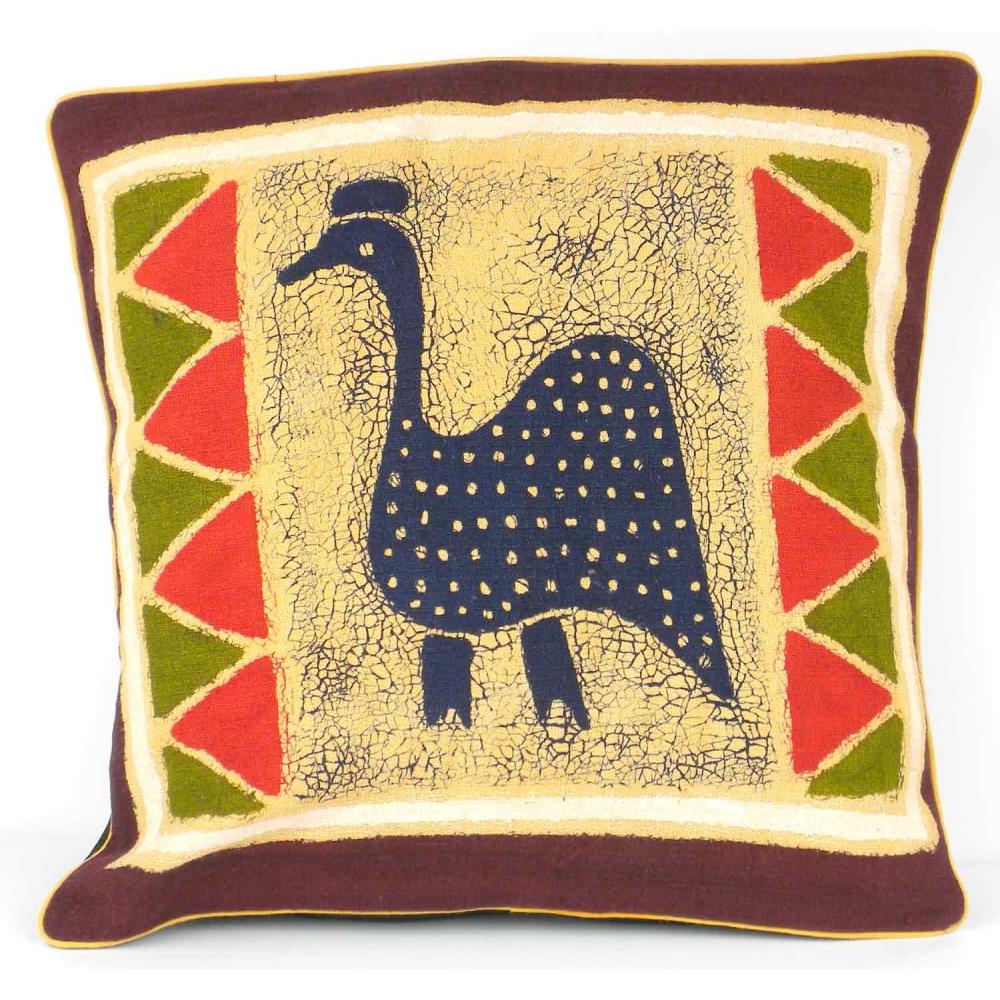 Handmade Guinea Fowl Batik Cushion Cover - Tonga Textiles - TheHomeToGo