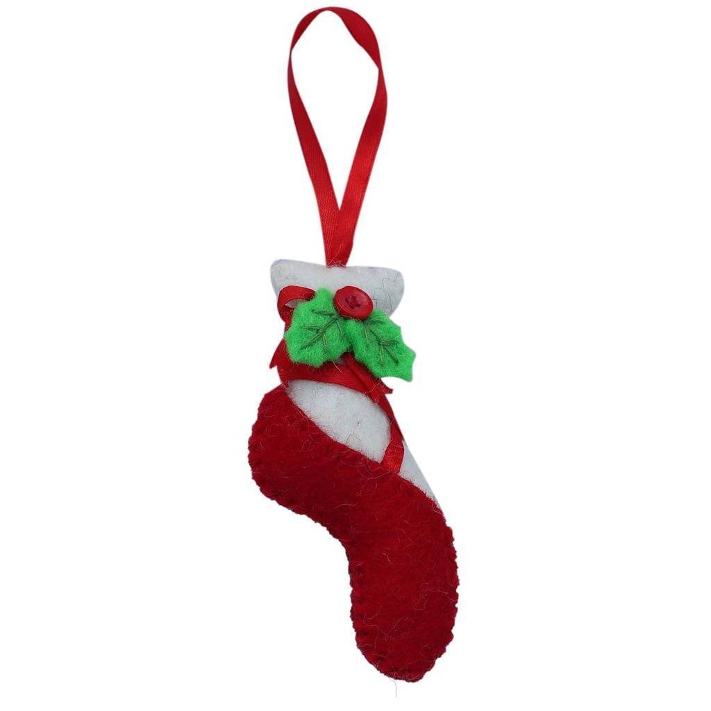 Red Ballet Slipper Felt Ornament - Global Groove (H) - TheHomeToGo