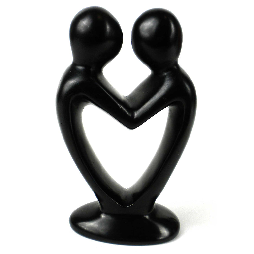 Soapstone Lovers Heart Black - 4 Inch - TheHomeToGo