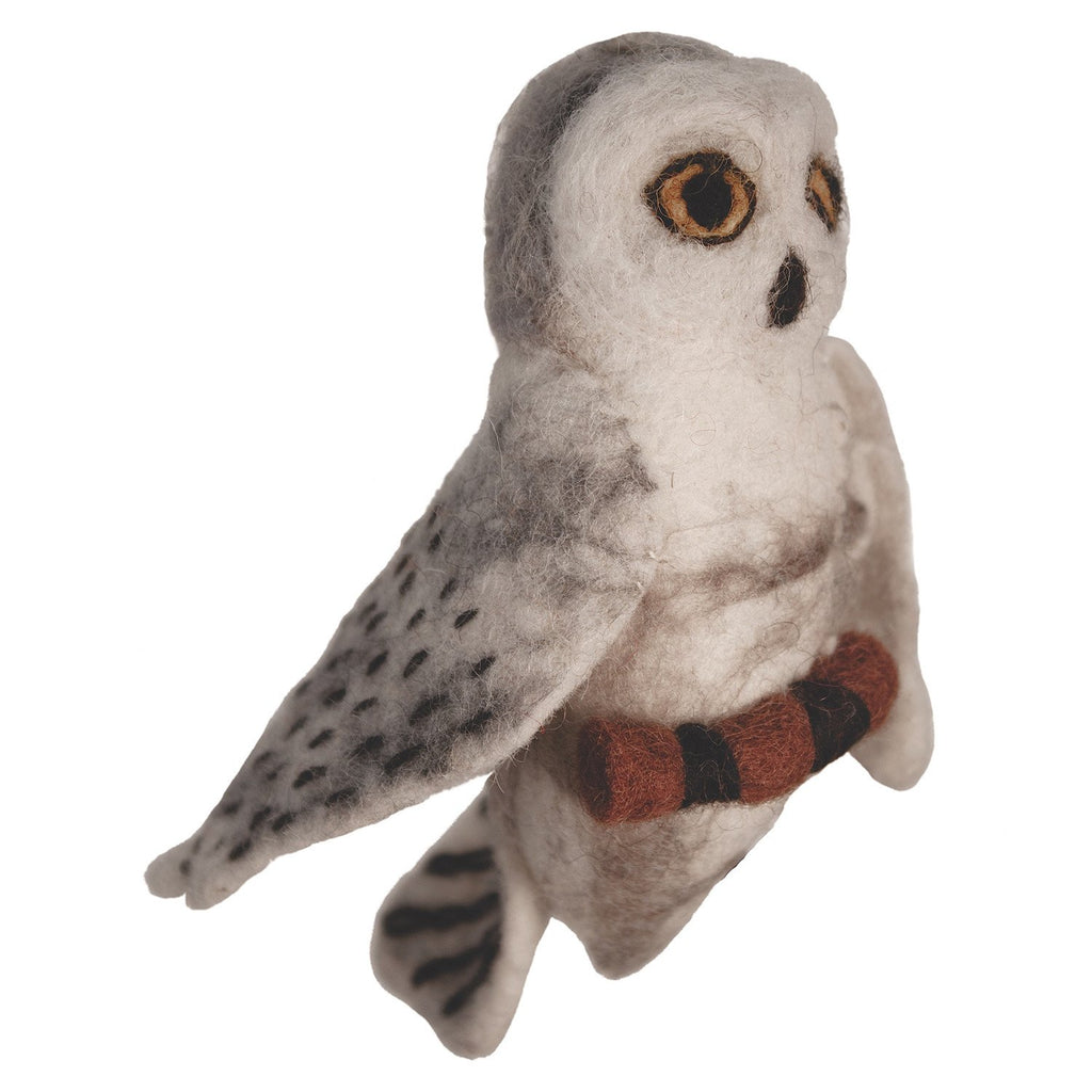 Felt Bird Garden Ornament - Snowy Owl - Wild Woolies (G) - TheHomeToGo