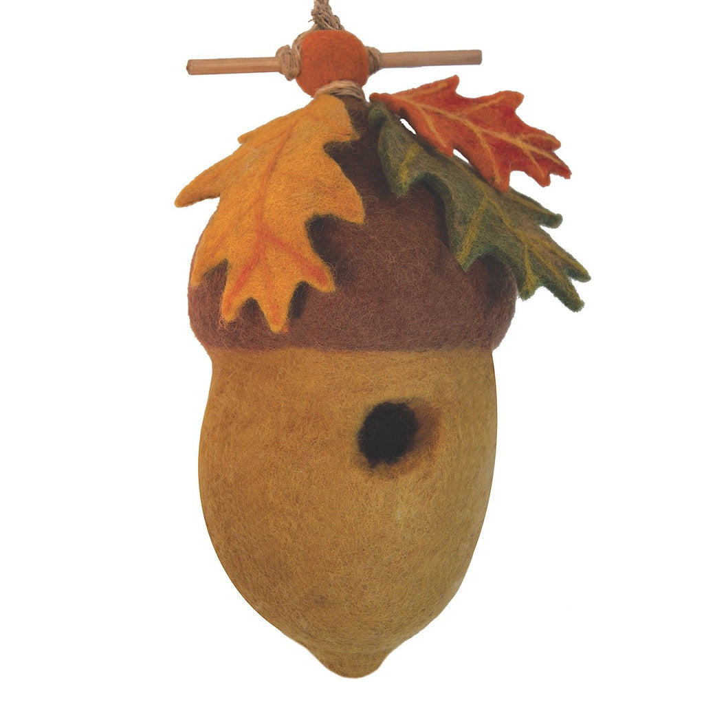 Felt Birdhouse - Pin Oak Acorn - Wild Woolies - TheHomeToGo