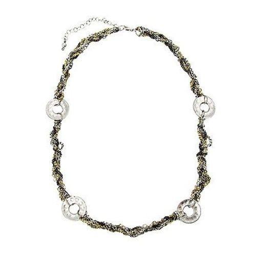 Dotted Disc Metallic Chainlink Necklace - WorldFinds - TheHomeToGo