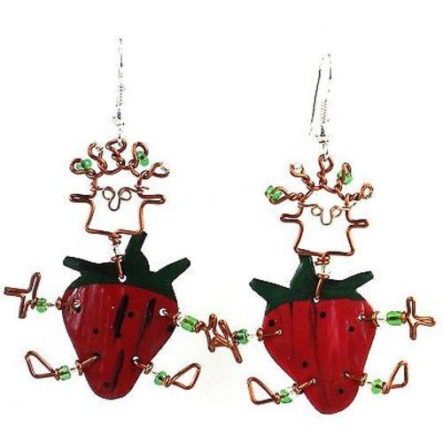 Dancing Girl Strawberry Earrings - Creative Alternatives - TheHomeToGo