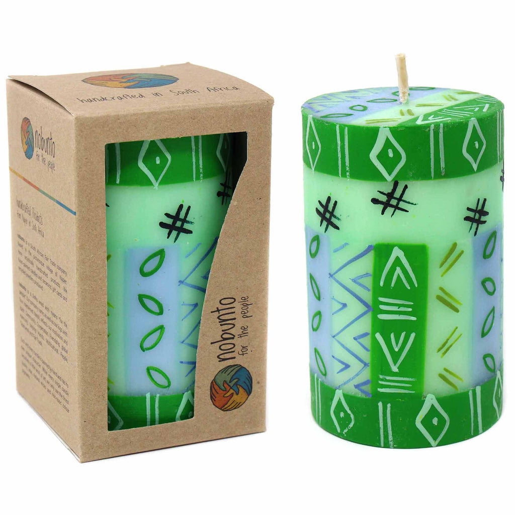 Single Boxed Hand-Painted Pillar Candle rih Design - Nobunto - TheHomeToGo