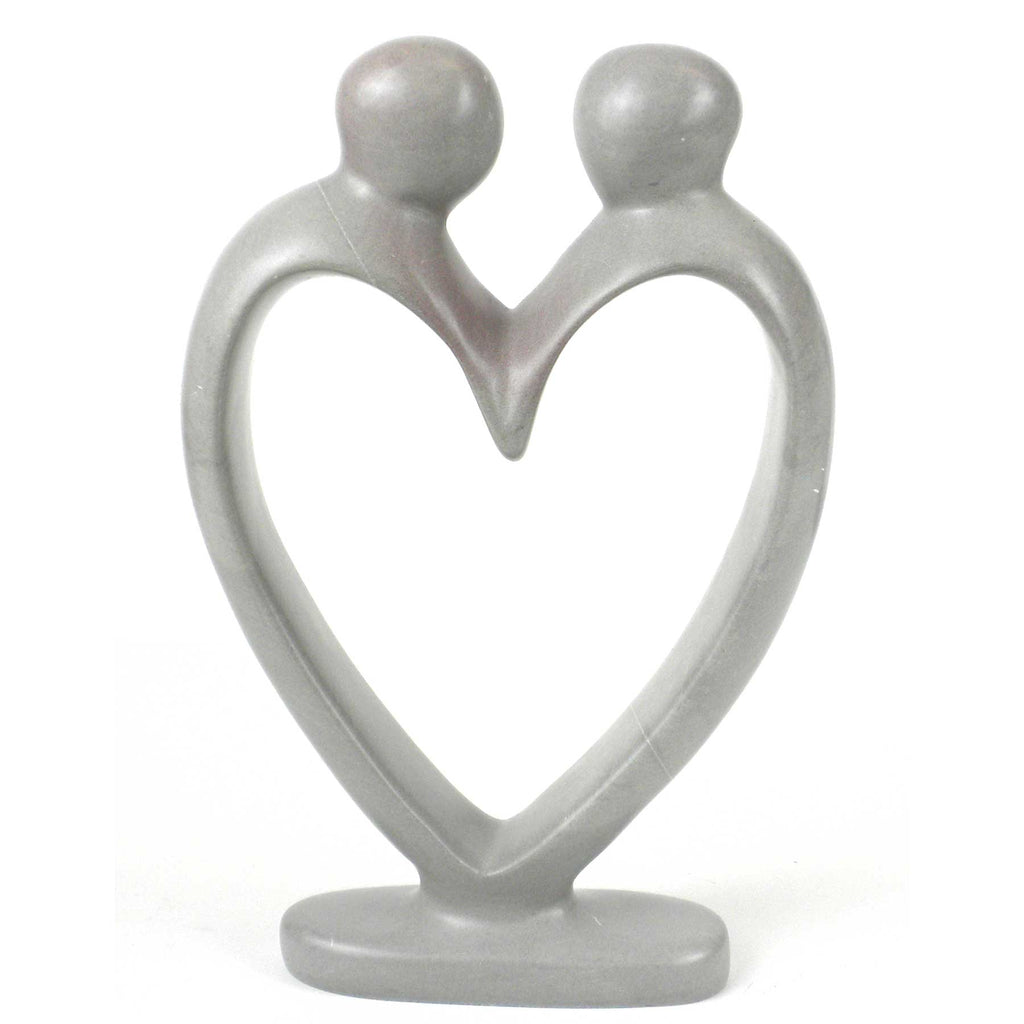 Handcrafted Soapstone Lover's Heart Sculpture in White - Smolart - TheHomeToGo