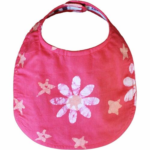 Batiked Baby Bib Papaya Star Design - Global Mamas (B) - TheHomeToGo