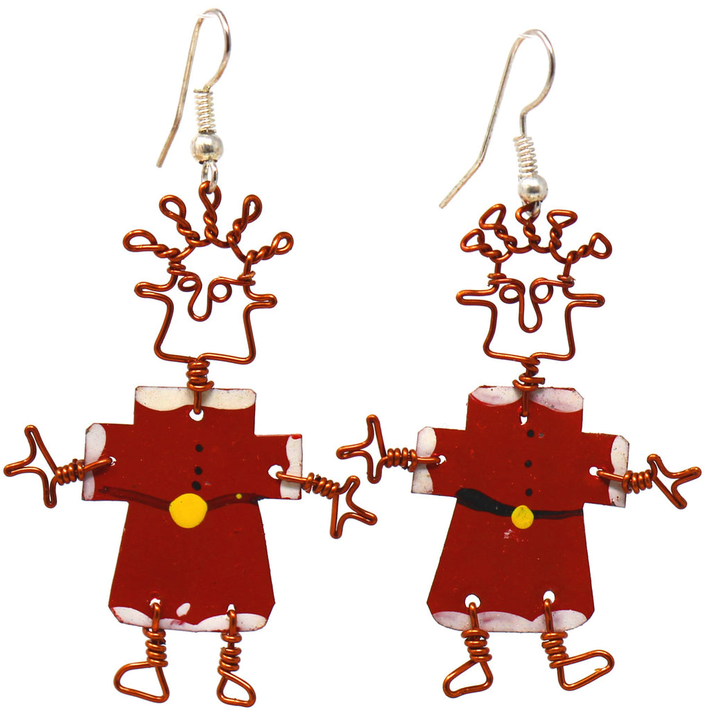 Dancing Girl Santa Earrings - Creative Alternatives - TheHomeToGo