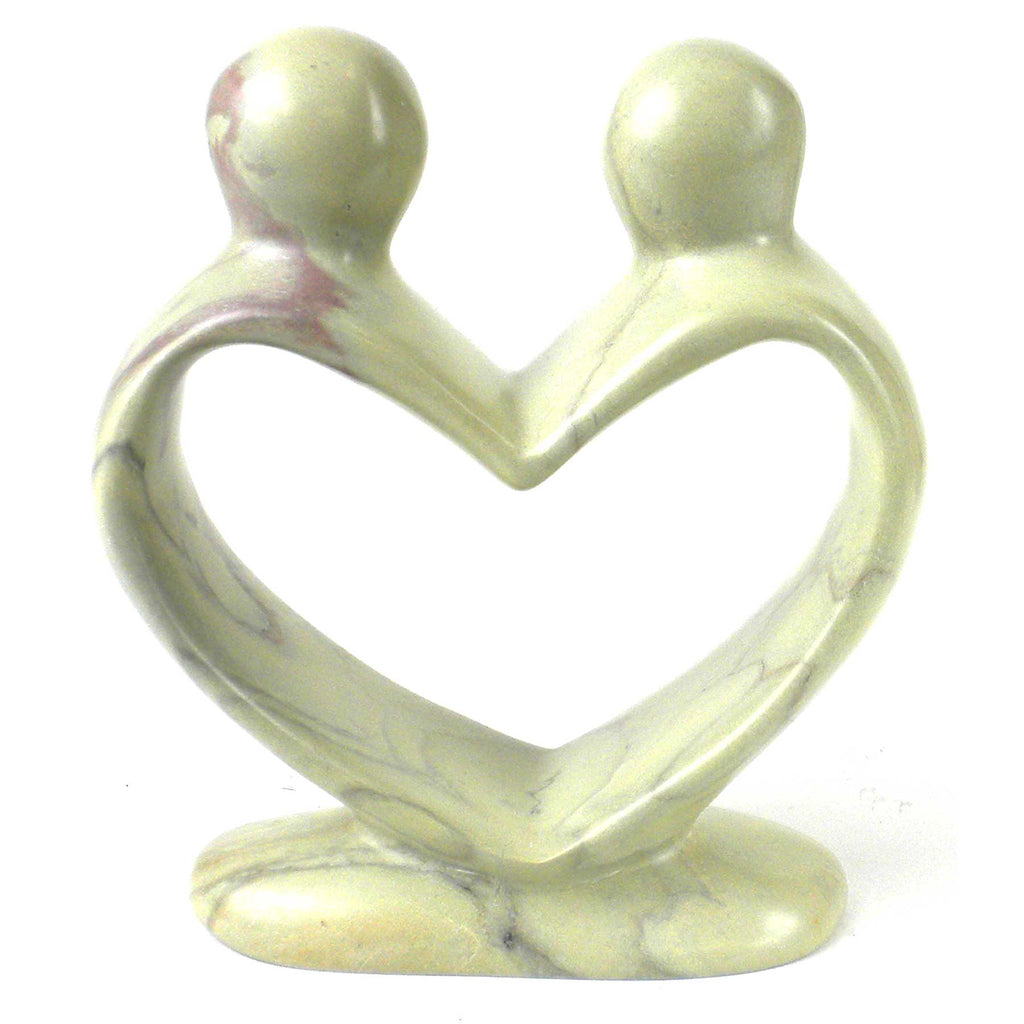 Soapstone Lovers Heart Natural - 6 Inch - TheHomeToGo