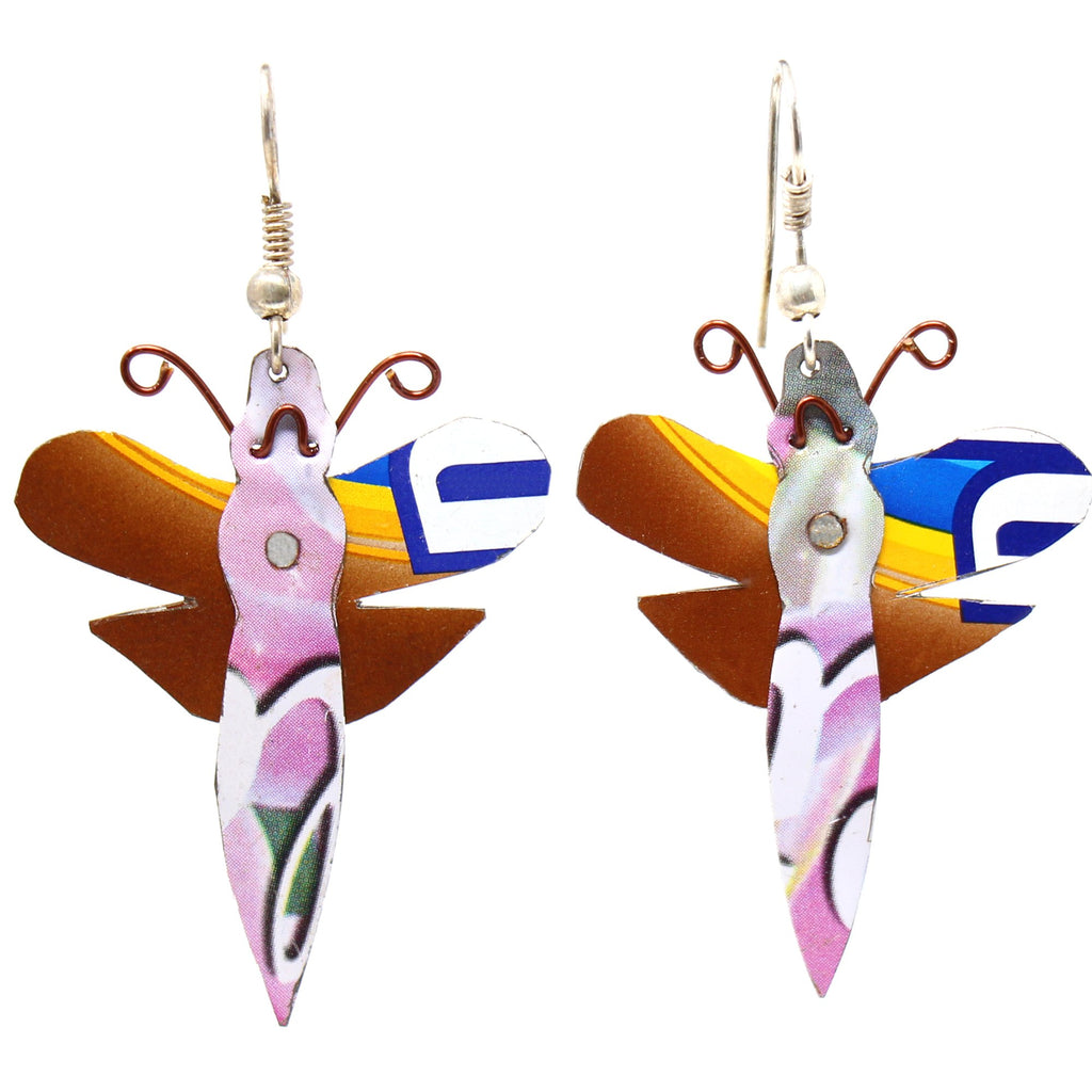 Recycled Tin Dragonfly Earrings - Creative Alternatives - TheHomeToGo