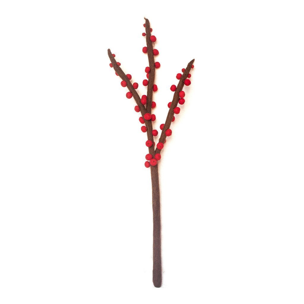 Felt Red Berries Stem - Hamro Village - TheHomeToGo