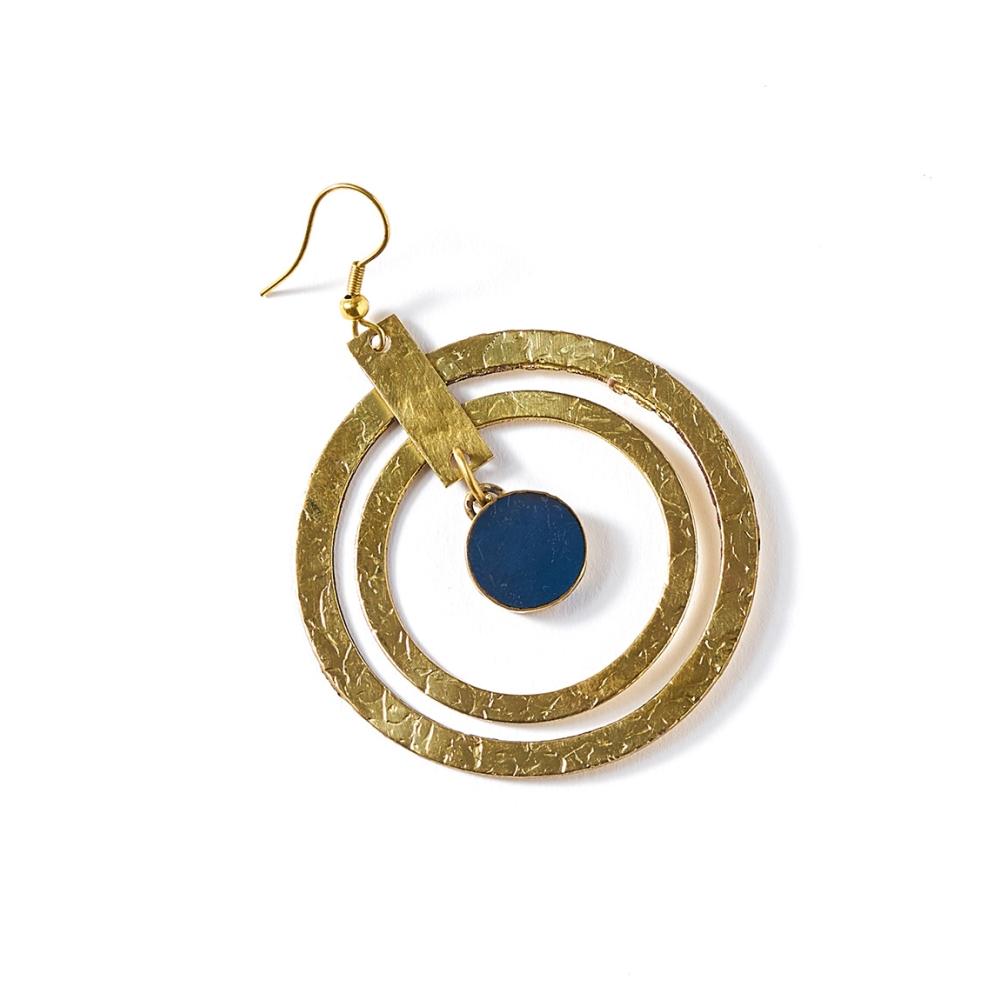 Ria Earrings - Cobalt Hoop - Matr Boomie - TheHomeToGo