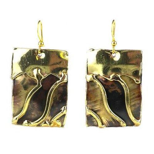 Waves Brass Earrings - Brass Images (E) - TheHomeToGo