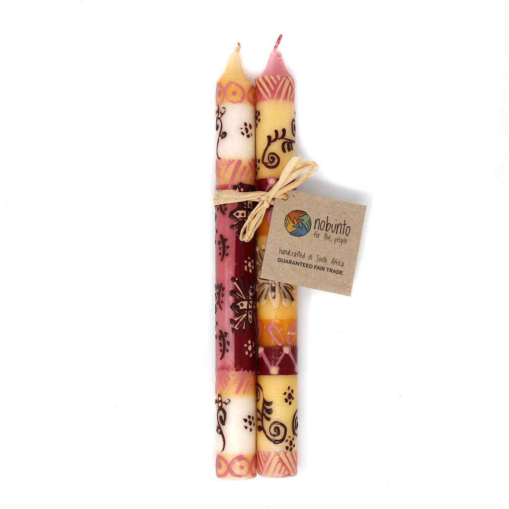 Tall Hand Painted Candles - Pair - Halisi Design - Nobunto - TheHomeToGo