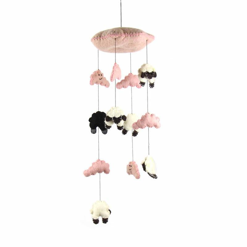 Counting Sheep Mobile - Pink - Global Groove - TheHomeToGo