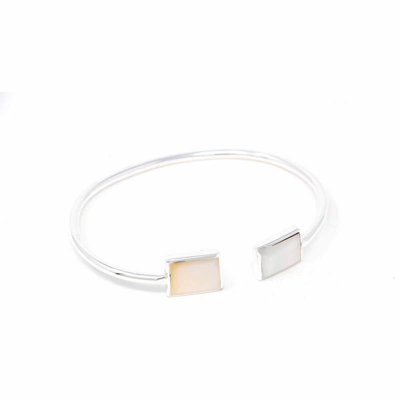 Cuff Bracelet, Mother of Pearl Square - TheHomeToGo