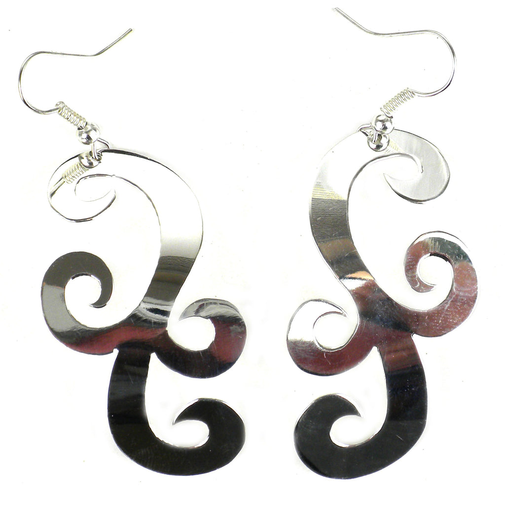 Large Silverplated Scrollwork Earrings - Artisana - TheHomeToGo