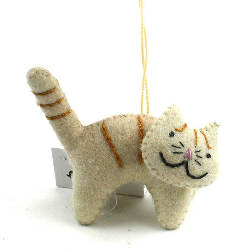 Felt Cat Ornament - Silk Road Bazaar (O) - TheHomeToGo