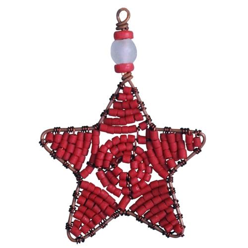 Beaded Star Ornament Red - Global Mamas (H) - TheHomeToGo