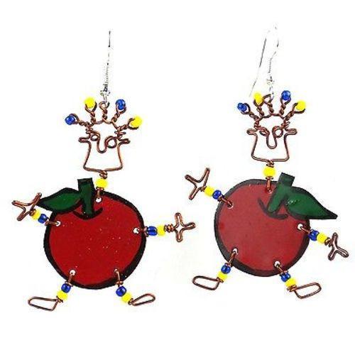 Dancing Girl Rosy Apple Earrings - Creative Alternatives - TheHomeToGo