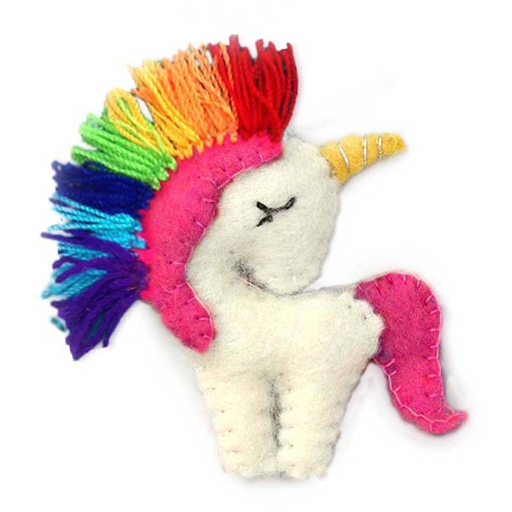 Unicorn Felt Ornament with Rainbow Colors - Global Groove (H) - TheHomeToGo