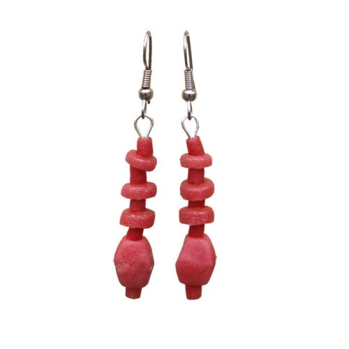 Pink Poppy Glass Pebbles Earrings - Global Mamas - TheHomeToGo