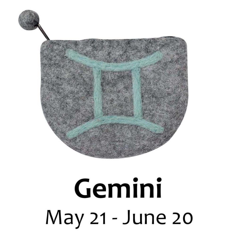 Felt Gemini Zodiac Coin Purse - Global Groove - TheHomeToGo