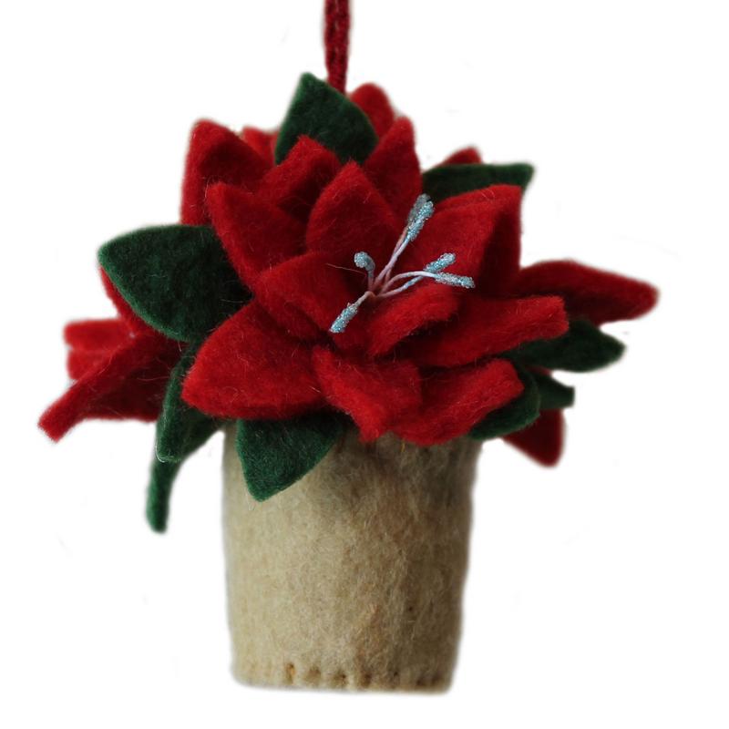 Poinsettia Felt Ornament - Silk Road Bazaar (O) - TheHomeToGo