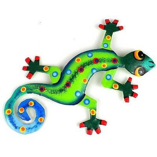 Eight Inch Metal Gecko Jungle Design - Caribbean Craft - TheHomeToGo