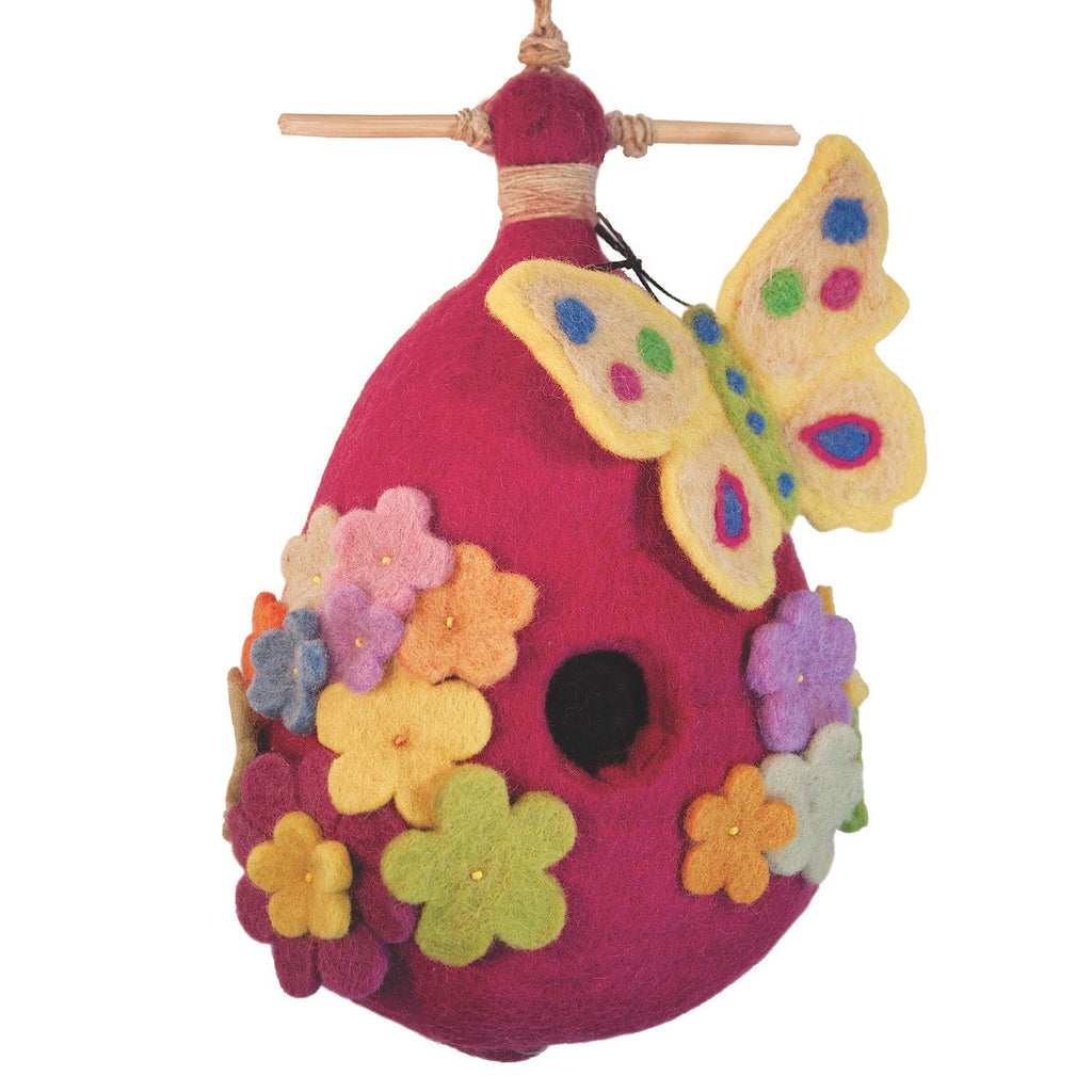 Felt Birdhouse - Butterfly - Wild Woolies - TheHomeToGo