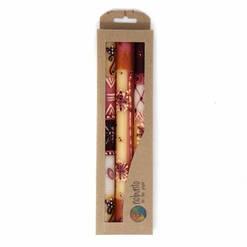 Tall Hand Painted Candles - Three in Box - Halisi Design - Nobunto - TheHomeToGo