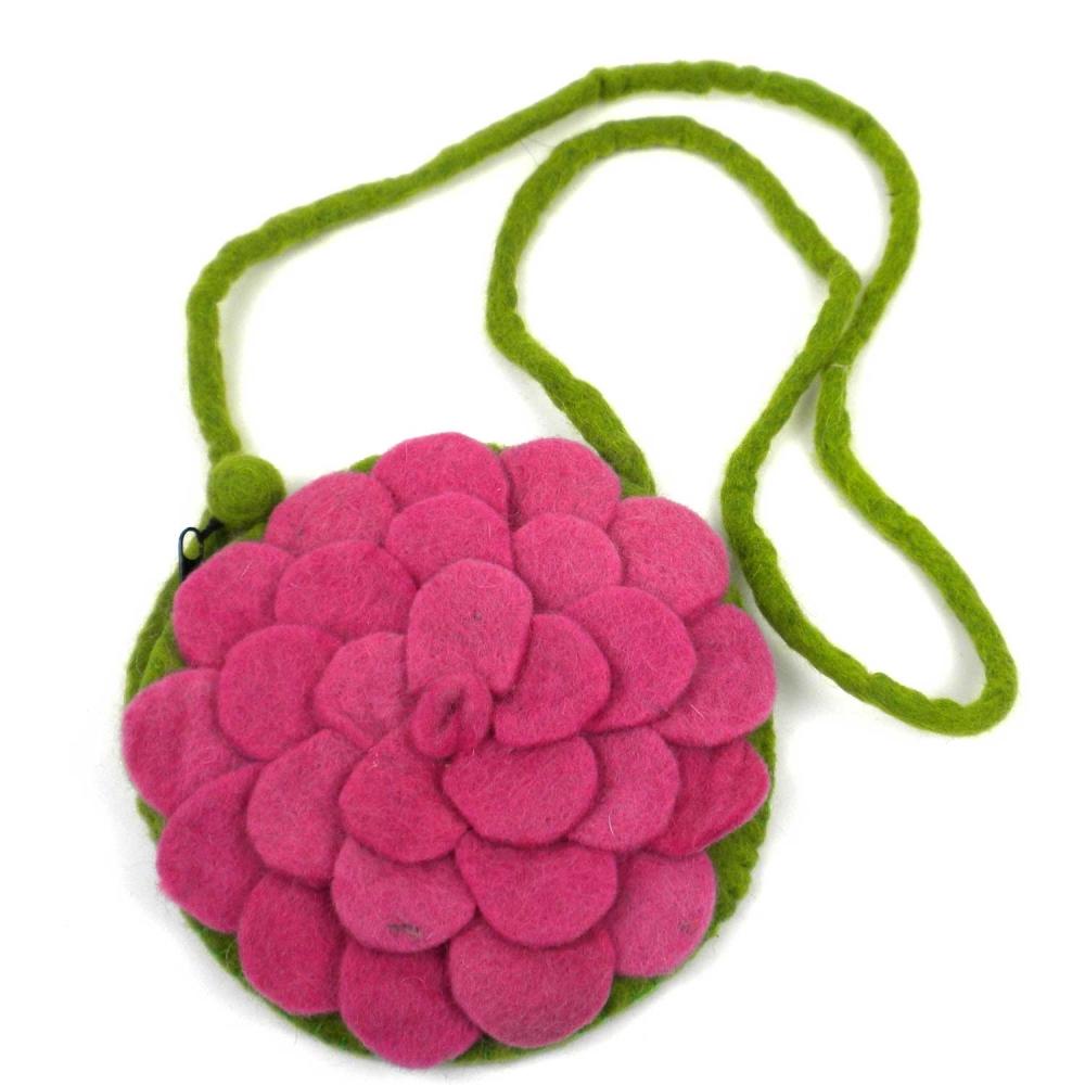 Rose Felt Purse Pink - Global Groove (P) - TheHomeToGo