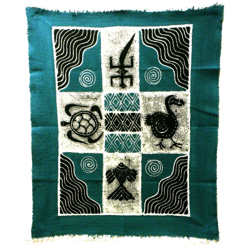 Four Creatures Batik in Blue/Black - Tonga Textiles - TheHomeToGo