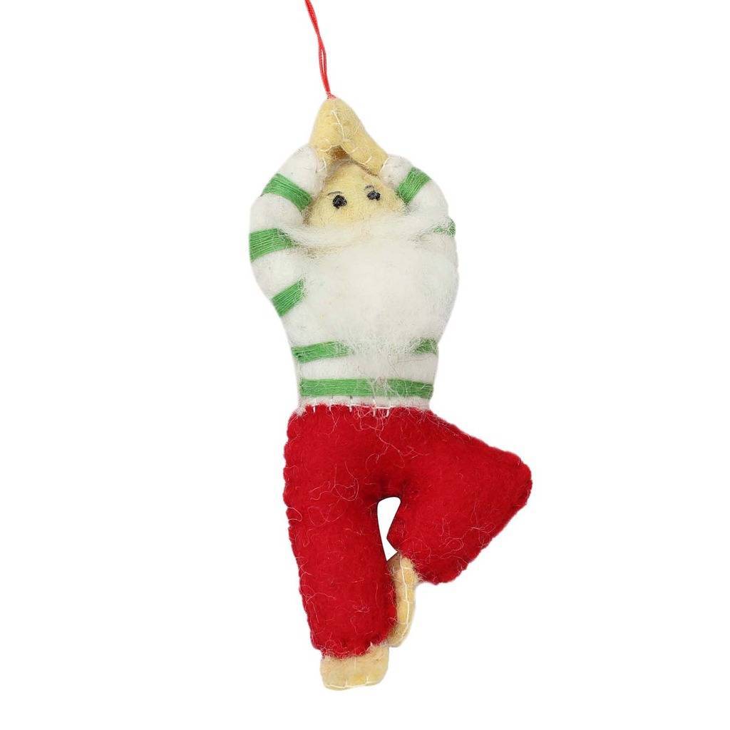 Yoga Santa Felt Ornament - Global Groove (H) - TheHomeToGo