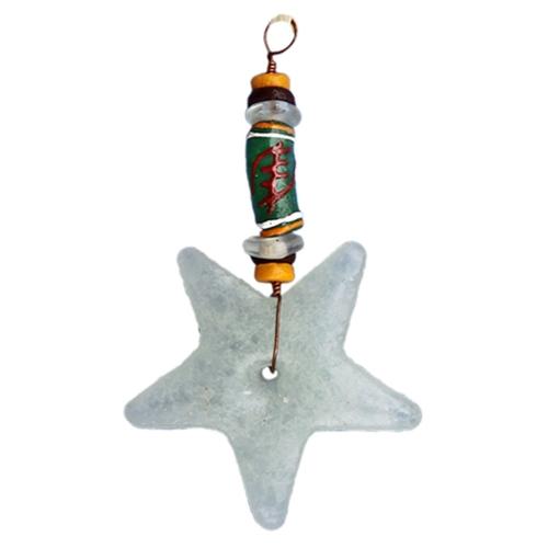 Adinkra Nyame Star Ornament White - Global Mamas (H) - TheHomeToGo