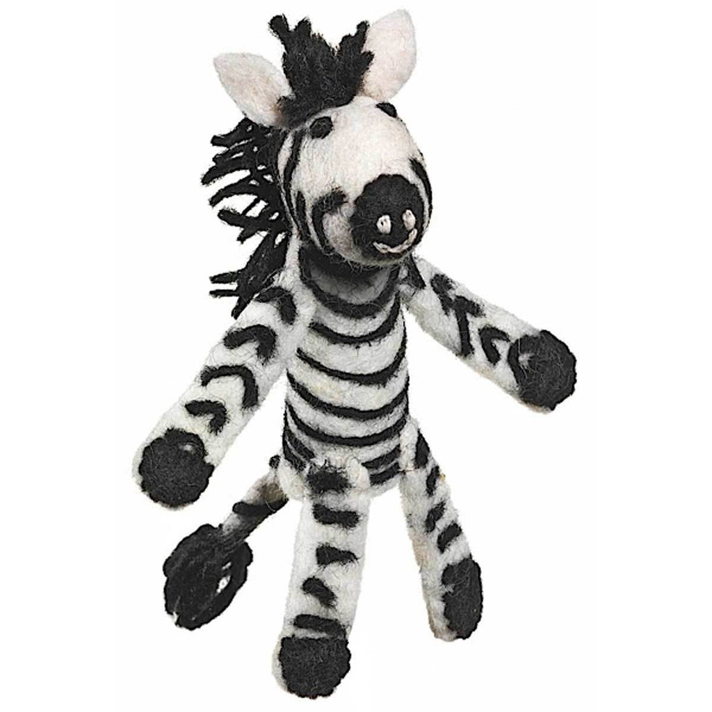 Woolie Finger Puppet - Zebra - Wild Woolies (T) - TheHomeToGo