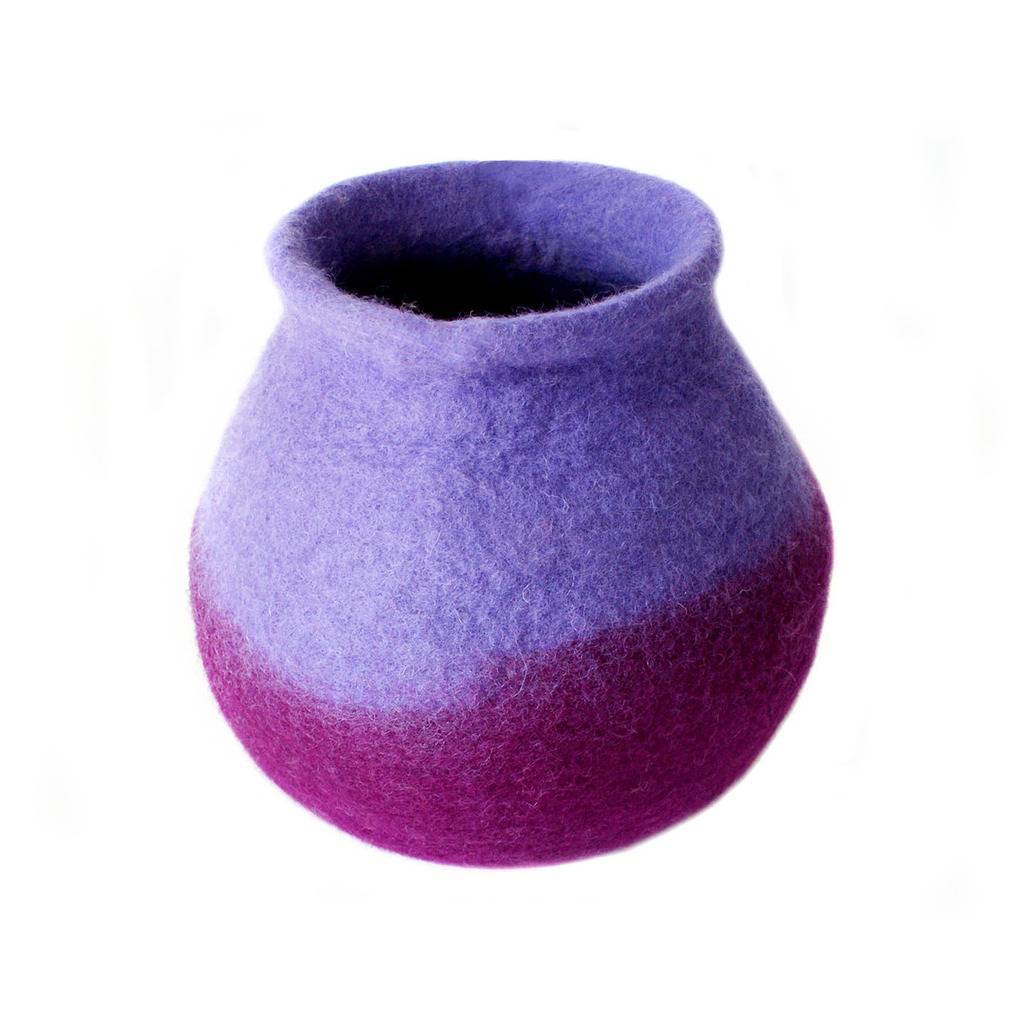 Purple Felt Flower Vase - Hamro Village - TheHomeToGo