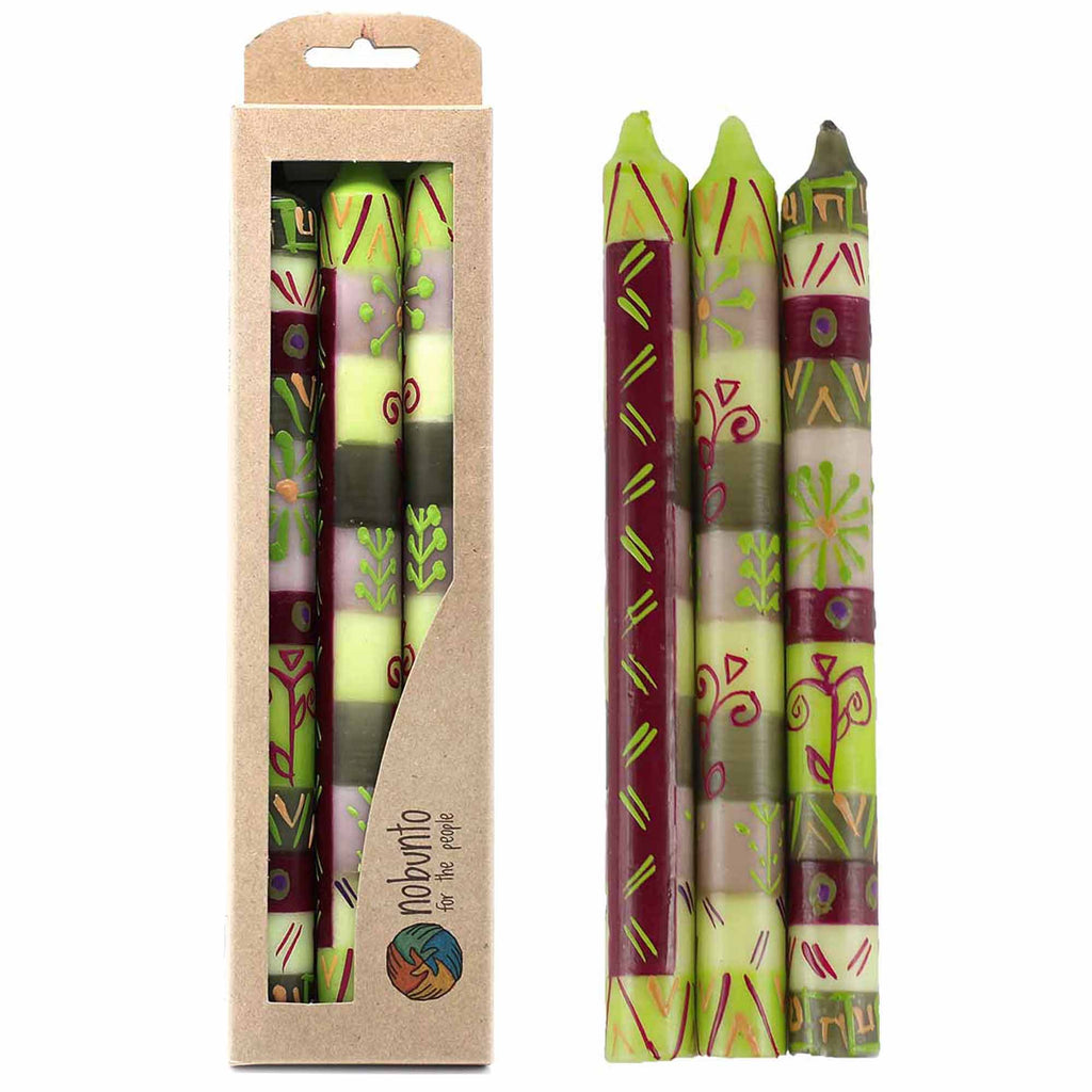 Hand Painted Candles in Kileo Design (three tapers) - Nobunto - TheHomeToGo