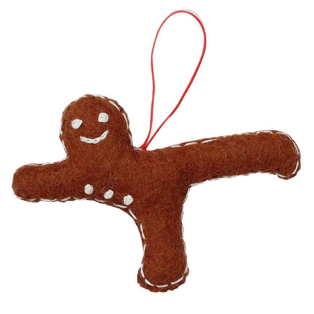 Gingerbread Yogi Felt Ornament - Airplane Pose - Global Groove (H) - TheHomeToGo