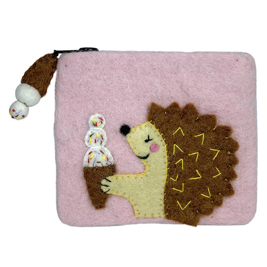 Felt Hungry Hedgehog Coinpurse - Wild Woolies (P) - TheHomeToGo