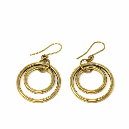 Earrings: Brass Nested Circles - TheHomeToGo