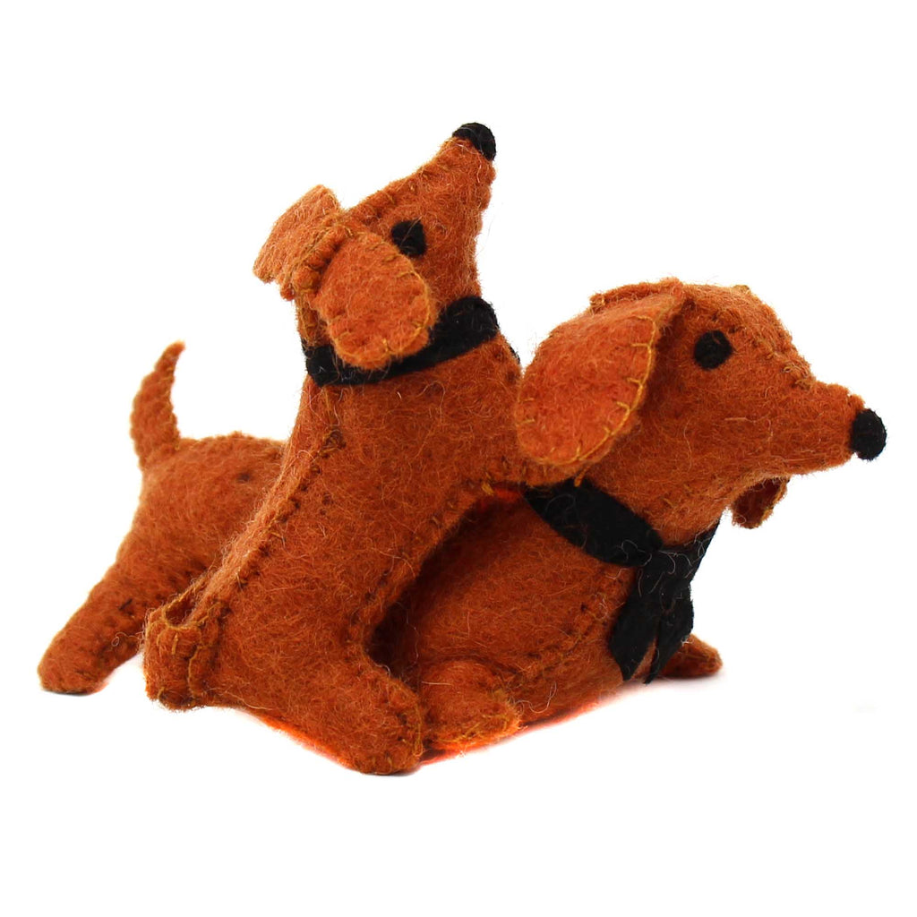 Felt Dashchund with Puppy Ornament - Silk Road Bazaar (O) - TheHomeToGo