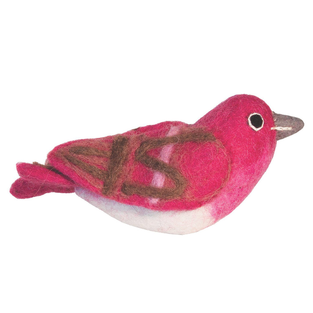 Felt Bird Garden Ornament - Purple Finch - Wild Woolies (G) - TheHomeToGo