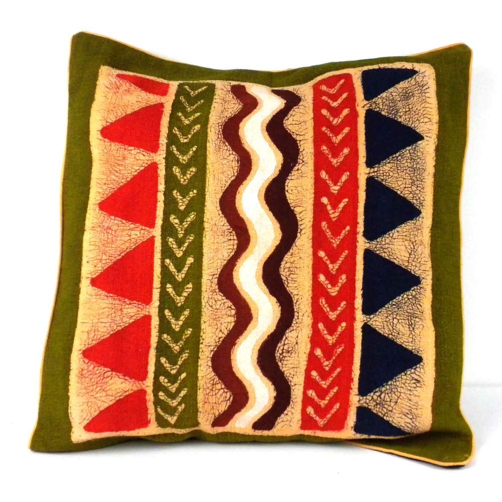 Handmade Geometric Water Batik Cushion Cover - Tonga Textiles - TheHomeToGo